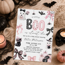 Liten Boo Halloween Flicka Barnkalas Inbjudan