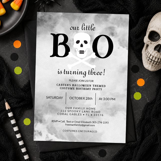 Liten Boo Halloween Födelsedagsinbjudan Inbjudningar (Little Boo Birthday Party Invite)