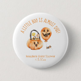 liten boo halloween orange söt babydusch knapp