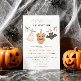 Liten Boo Halloween Rutiga Baby Shower  Inbjudningar
