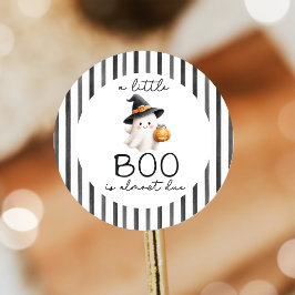 Liten Boo Halloween-spöke Baby Shower-klistermärke Runt Klistermärke