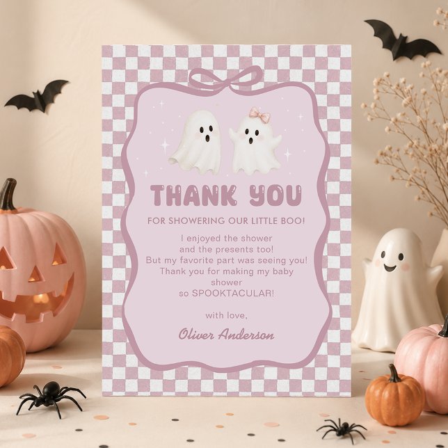 Liten Boo Halloween-spöke Tacksamhetskort Tack Kort (Skapare uppladdad)