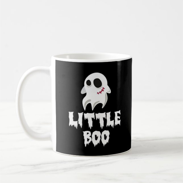 Liten Boo i Halloween coolt grafik Kaffemugg (Vänster)