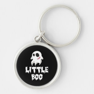 Liten Boo i Halloween coolt grafik Rund Silverfärgad Nyckelring