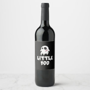 Liten Boo i Halloween coolt grafik Vinflaska Etikett
