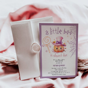 Liten Boo Nästan Kommer Halloween Babyflicka Babys Inbjudningar