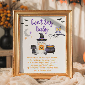 Liten Boo Neutral Halloween Säga Inte Bebis Skylt