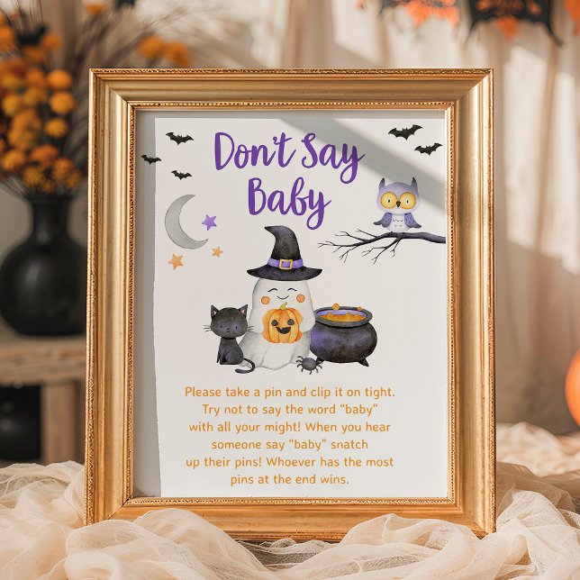 Liten Boo Neutral Halloween Säga Inte Bebis Skylt (Skapare uppladdad)