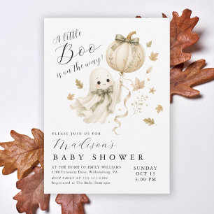 Liten Boo på väg Ghost Pumpa Baby Shower Inbjudningar