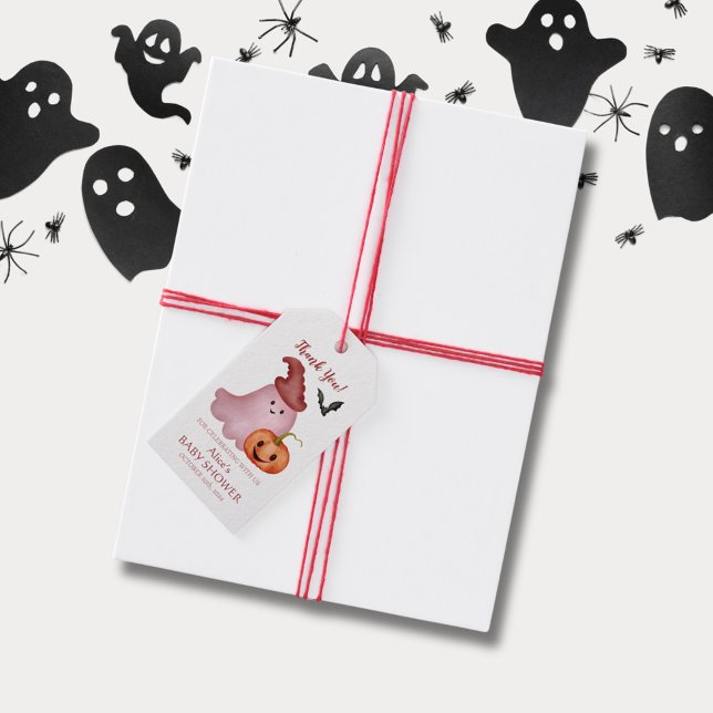 Liten Boo Pumpkin Halloween Baby Shower Present Ta Presentetikett (Skapare uppladdad)