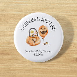 liten boo, söt halloween babydusch knapp