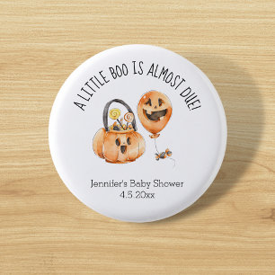 liten boo, söt halloween babydusch knapp