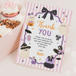 Liten Boo Söt Spök Halloween 1-års Födelsedag Tack Kort