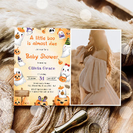 Liten Boo-spöken Pumpa Halloween Baby Shower Inbjudningar