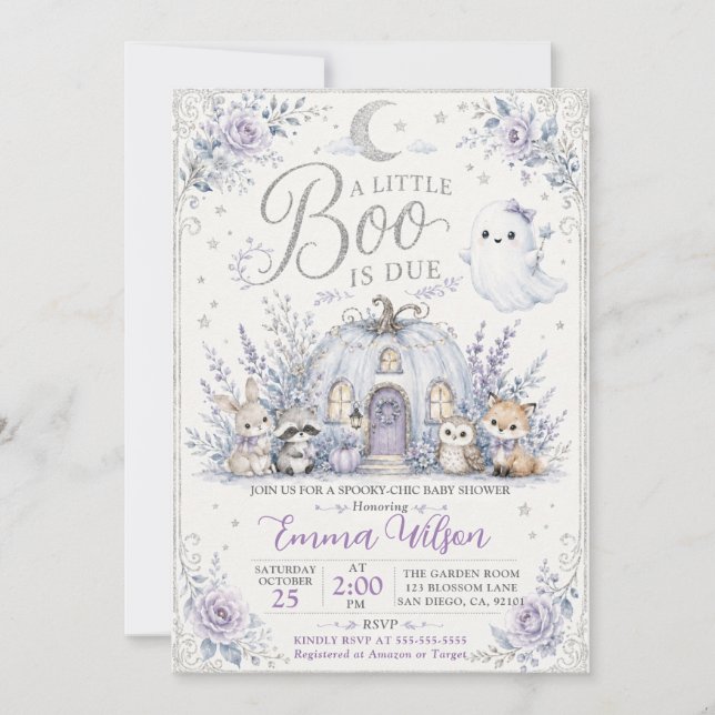 Liten Boo Spooky Baby Shower Inbjudningar (Framsida)