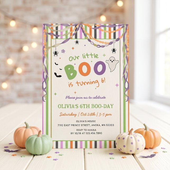Liten Boo Whimsical Halloween Födelsedagsinbjudan Inbjudningar (Skapare uppladdad)
