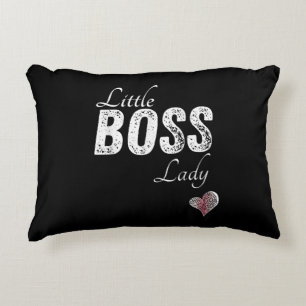 Liten Boss Dam Baby Barn Småbarn Flicka Kort Prydnadskudde