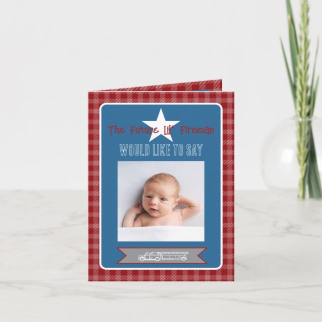 Liten brandmans vikt inbjudan tackkort (Framsida)