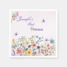 Liten Bright Wildblommor Watercolor Birthday