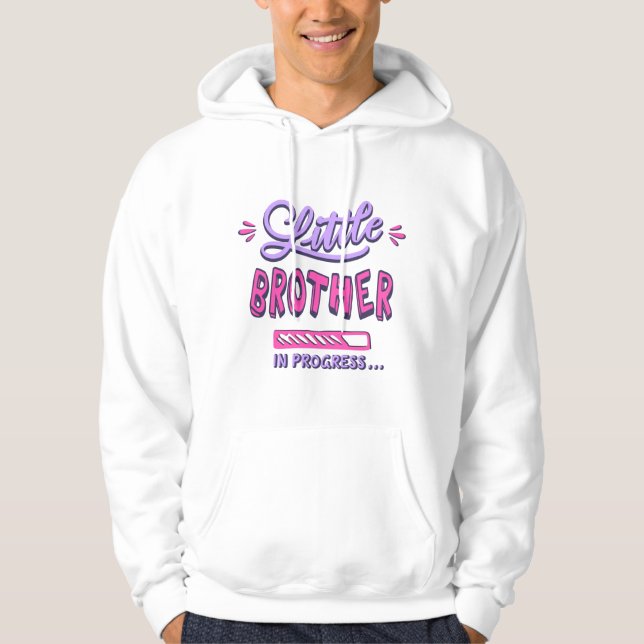 Liten bror på gång hoodie (Framsida)