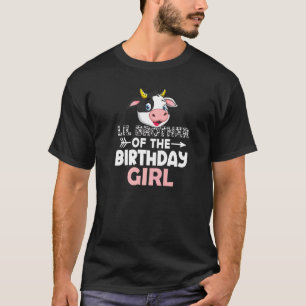 Liten bror till födelsedagsflickans kor gård ko t shirt
