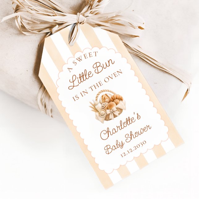 Liten bulle i ugnen Baby Shower Tack Presentetikett (Skapare uppladdad)