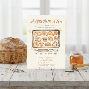 Liten bulle i ugnen bakery baby shower inbjudningar