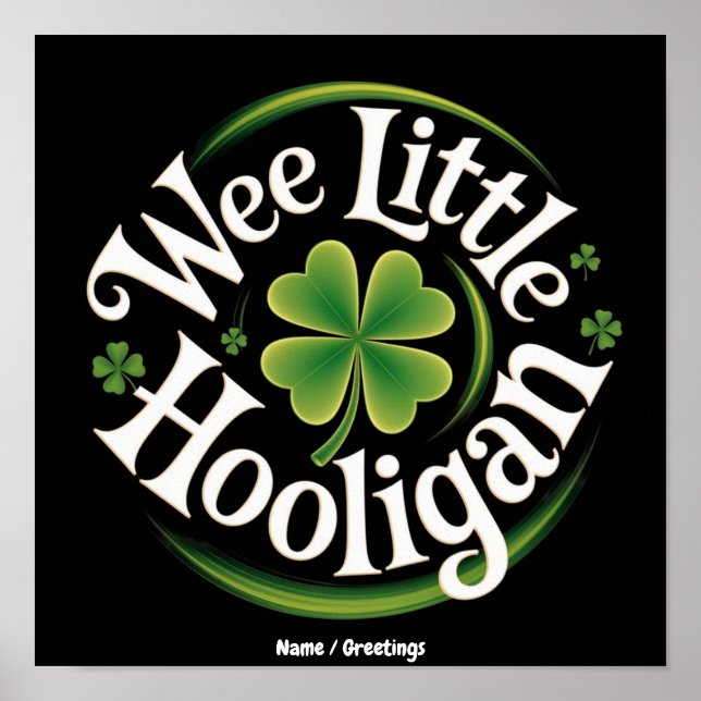 Liten busunge St. Patricks dag Rollig irländsk Poster (Framsidan)