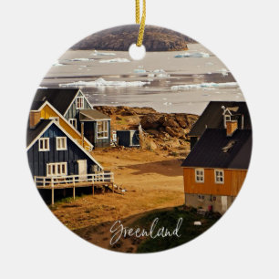 Liten by, scenbild julgransprydnad keramik