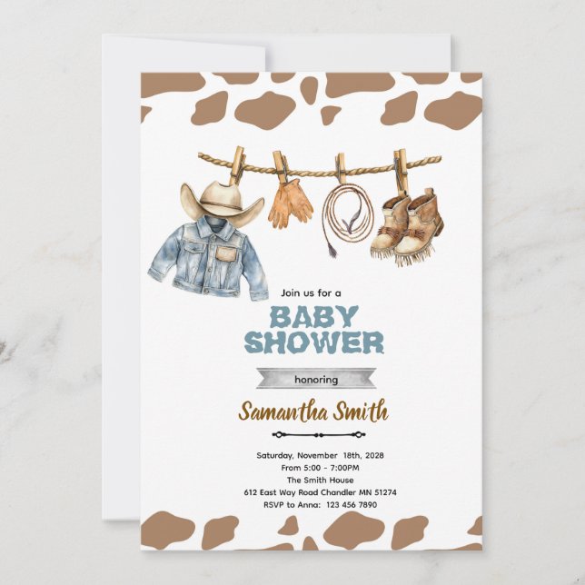 Liten Campare Baby Shower Inbjudan (Framsida)