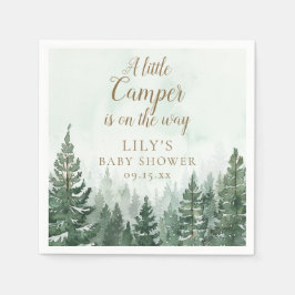 Liten Camper Rustik Tall Skog Baby Shower Pappersservett
