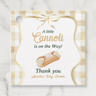 Liten Cannoli Neutral Beige Italiensk Baby Shower Gåvor Etiketter