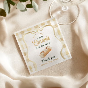 Liten Cannoli Neutral Beige Italiensk Baby Shower Pappersservett