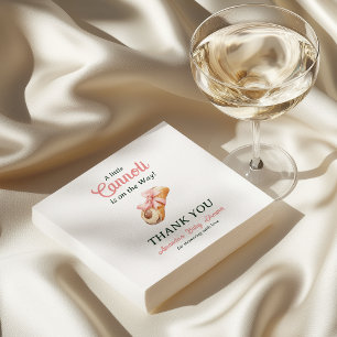 Liten Cannoli Rosa Båg Flicka Italiensk Baby Showe Pappersservett