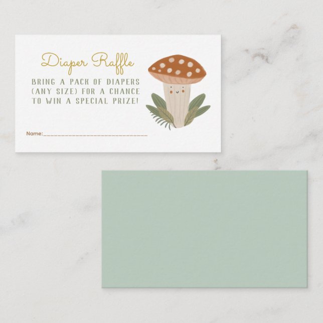 Liten champrumsdykare Raffle-hölje Tilläggskort (Fram/baksida)