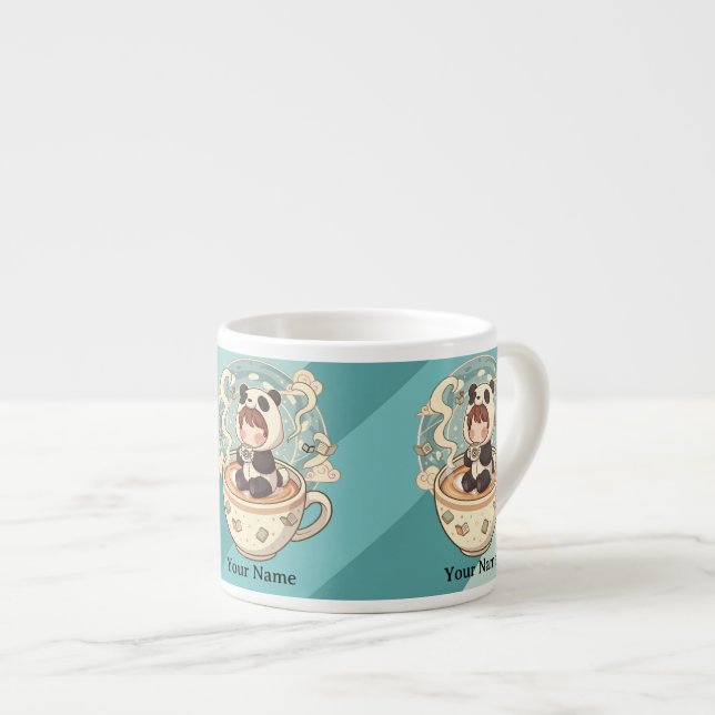 Liten Chibi Panda mjölk mugg för barn Espressomugg (Framsida höger)