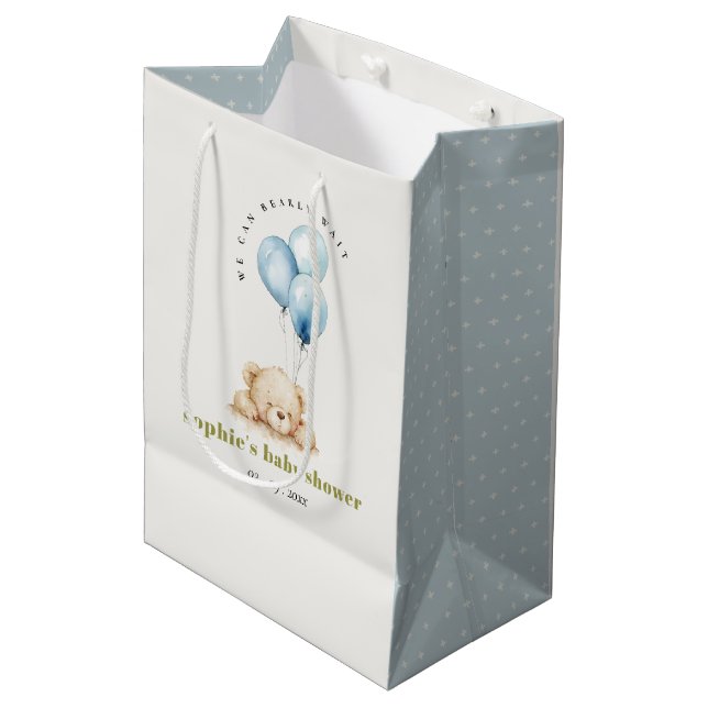 Liten Chic Blue Barly Wait Balloon Baby Shower (Framsidan Vinklad)