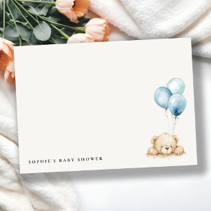 Liten Chic Blue Barly Wait Balloon Baby Shower Anteckningskort