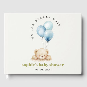 Liten Chic Blue Barly Wait Balloon Baby Shower Gästböcker
