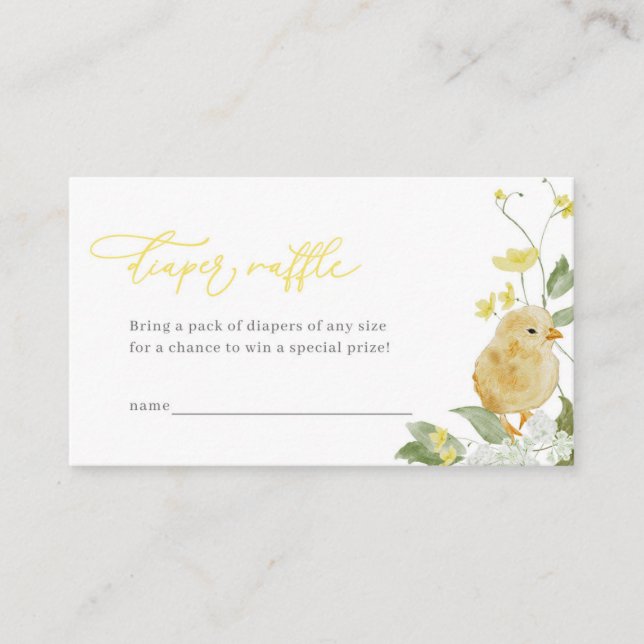 Liten Chick Babyskåda Förkortning - förvrängningsk Placeringskort (Framsida)