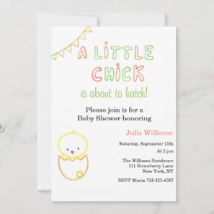 Liten Chick om att kasta in inbjudan till babyvisn