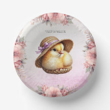 Liten Chick Rosa Ribbon Papper Bowl