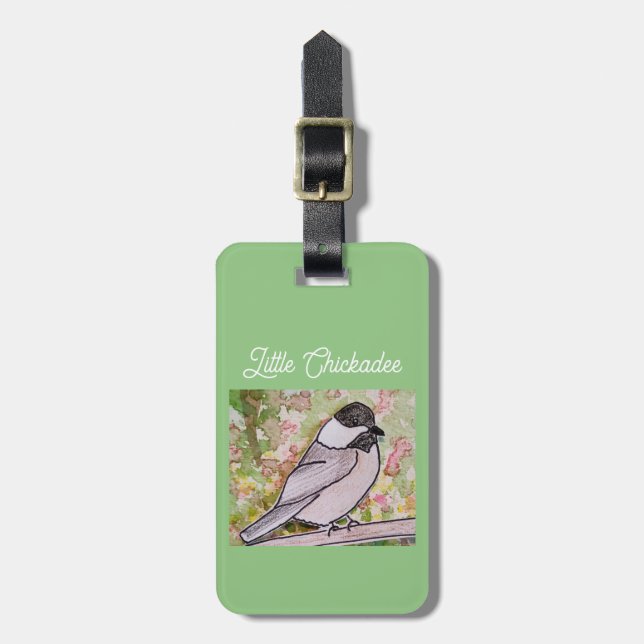 Liten Chickadee Bagagebricka (Vertikal Framsida)