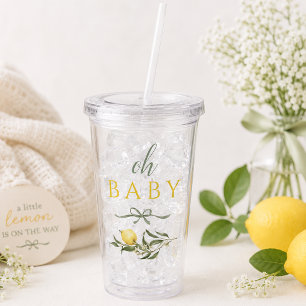 Liten Citron Salvia Bow Oh Baby Shower Take Away Mugg