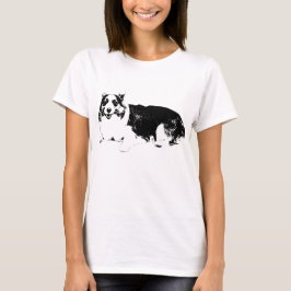 Liten Corgi Tyst Leende T Shirt