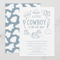 Liten Cowboy Är På Väg Pojke Babyfirande