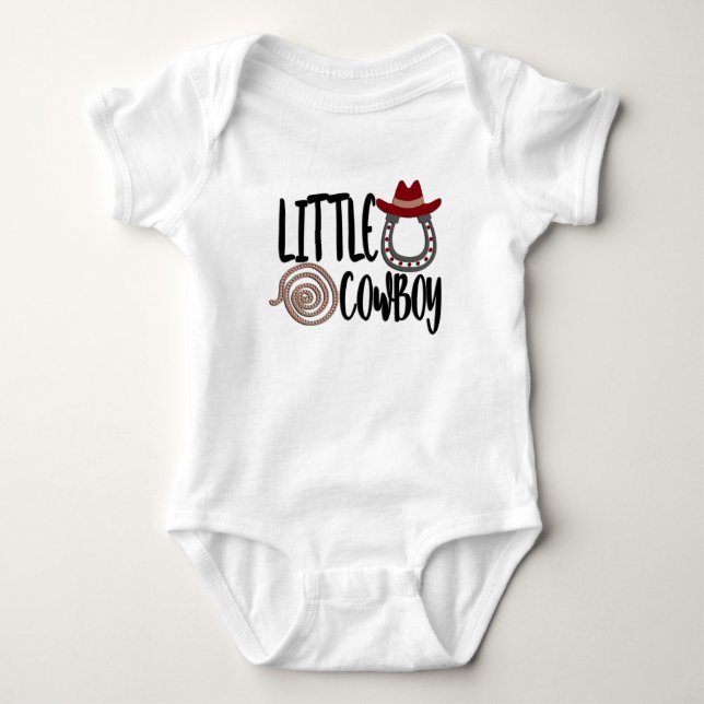 Liten Cowboy Baby Onesie T Shirt (Framsida)