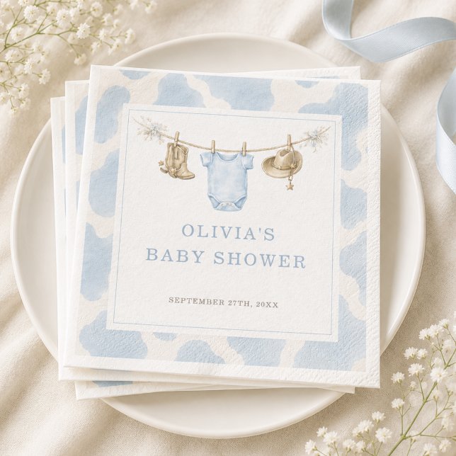 Liten Cowboy Baby Shower-fest Pappersservett (Skapare uppladdad)
