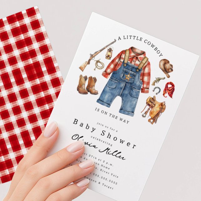 Liten Cowboy Baby Shower Inbjudan (Skapare uppladdad)