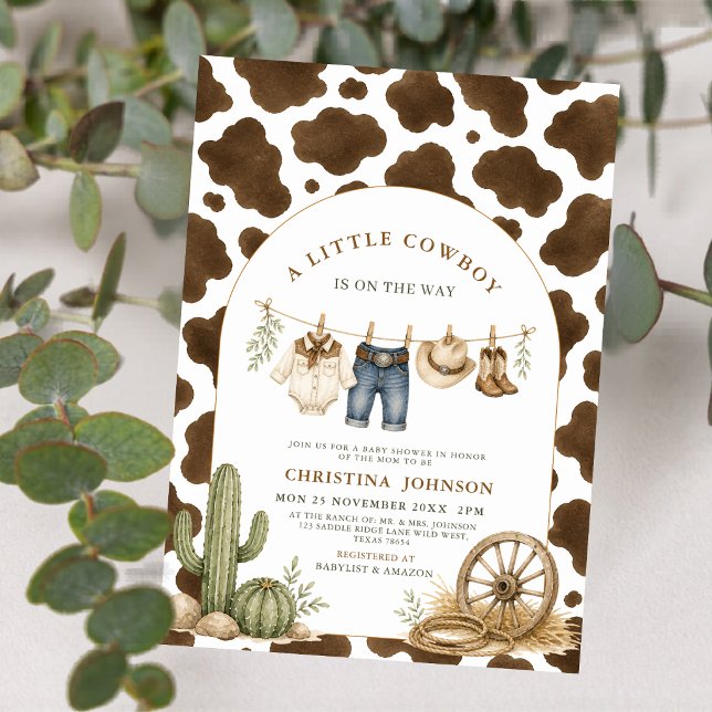 Liten Cowboy Baby Shower Inbjudan | Ko Print (Skapare uppladdad)